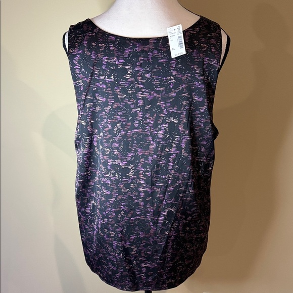Reitmans Top Blouse Tank Top Black and Purple Sleeveless Satin Women's Size XL - Picture 3 of 10